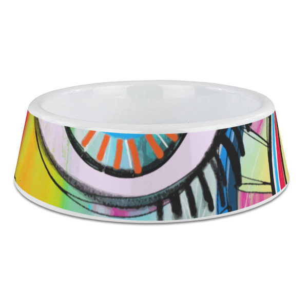 Custom Abstract Eye Painting Plastic Dog Bowl - Large