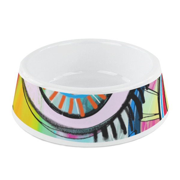 Custom Abstract Eye Painting Plastic Dog Bowl - Small