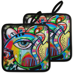 Abstract Eye Painting Pot Holders - Set of 2