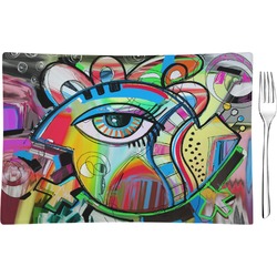 Abstract Eye Painting Glass Rectangular Appetizer / Dessert Plate