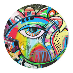 Abstract Eye Painting 5' Round Indoor Area Rug