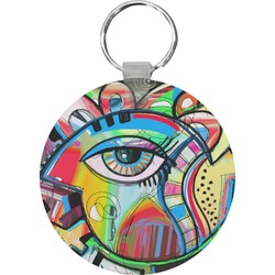 Abstract Eye Painting Round Plastic Keychain