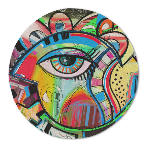 Custom Abstract Eye Painting Round Linen Placemat