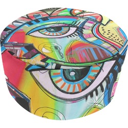 Abstract Eye Painting Round Pouf Ottoman