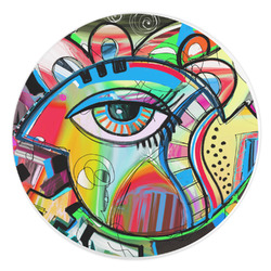 Abstract Eye Painting Round Stone Trivet