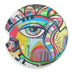 Abstract Eye Painting Sandstone Car Coaster - Single