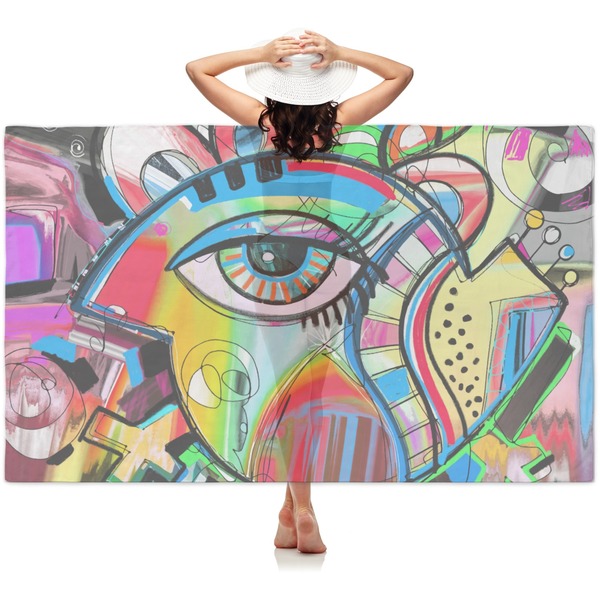 Custom Abstract Eye Painting Sheer Sarong