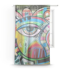 Abstract Eye Painting Sheer Curtain - 50"x84"