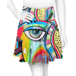 Abstract Eye Painting Skater Skirt - Small