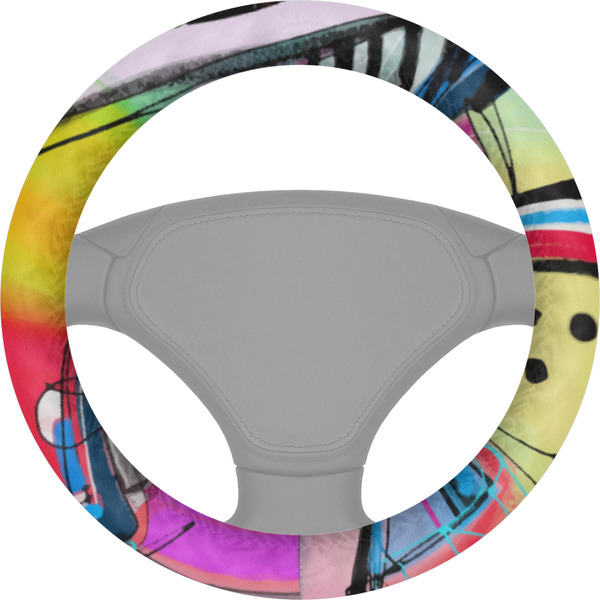 Custom Abstract Eye Painting Steering Wheel Cover