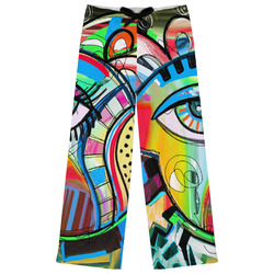 Abstract Eye Painting Womens Pajama Pants - XL