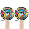 Abstract Eye Painting Wooden 6" Food Pick - Round - Double Sided - Front & Back