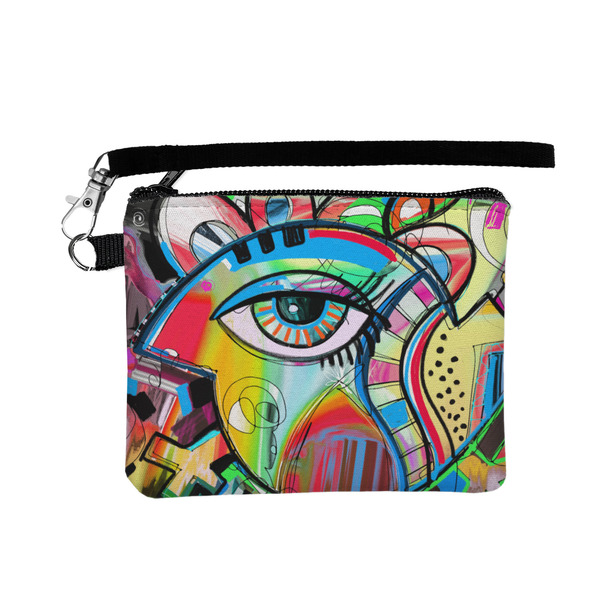 Custom Abstract Eye Painting Wristlet ID Case