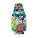 Abstract Eye Painting Zipper Bottle Cooler