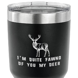 Deer 30 oz Stainless Steel Tumbler - Black - Single Sided (Personalized)