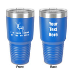 Deer 30 oz Stainless Steel Tumbler - Royal Blue - Double-Sided (Personalized)