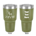 Deer 30 oz Stainless Steel Tumbler - Olive - Double-Sided (Personalized)