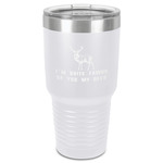 Deer 30 oz Stainless Steel Tumbler - White - Single-Sided (Personalized)