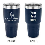 Deer 30 oz Stainless Steel Tumbler - Navy - Double Sided (Personalized)