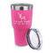 Deer 30 oz Stainless Steel Ringneck Tumblers - Pink - LID OFF