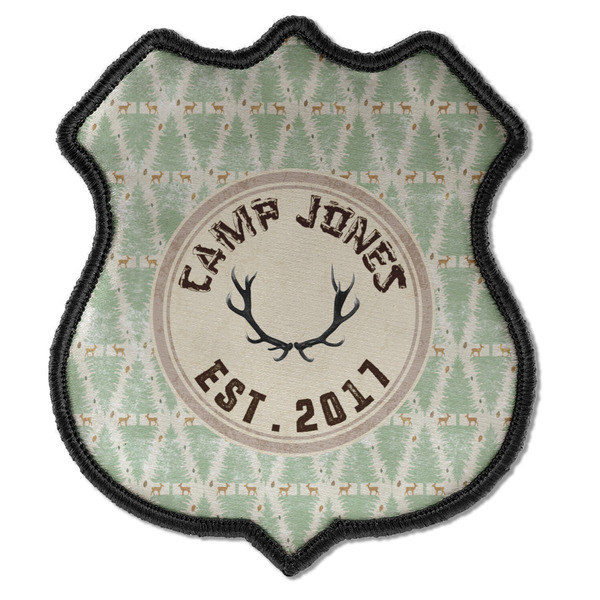 Custom Deer Iron On Shield Patch C w/ Name or Text