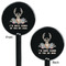 Deer Black Plastic 5.5" Stir Stick - Double Sided - Round - Front & Back