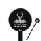 Deer Black Plastic 5.5" Stir Stick - Round - Closeup