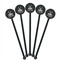 Deer Black Plastic 5.5" Stir Stick - Round - Fan View