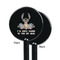 Deer Black Plastic 5.5" Stir Stick - Single Sided - Round - Front & Back