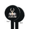 Deer Black Plastic 7" Stir Stick - Single Sided - Round - Front & Back