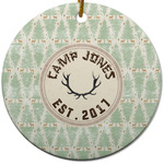 Deer Round Ceramic Ornament w/ Name or Text