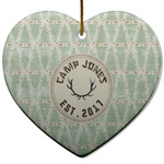 Deer Heart Ceramic Ornament w/ Name or Text
