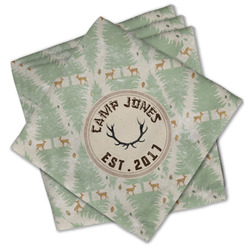 Deer Cloth Cocktail Napkins - Set of 4 w/ Name or Text