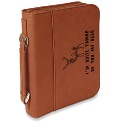 Deer Leatherette Bible Cover with Handle & Zipper - Small - Double Sided (Personalized)