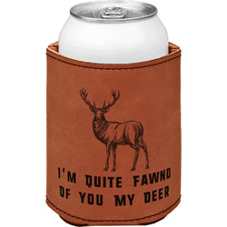 Deer Leatherette Can Sleeve - Single Sided (Personalized)