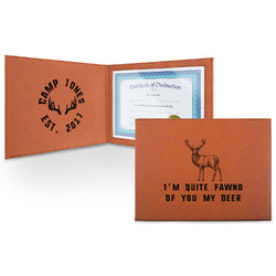 Deer Leatherette Certificate Holder (Personalized)