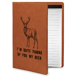 Deer Leatherette Portfolio with Notepad - Small - Single Sided (Personalized)