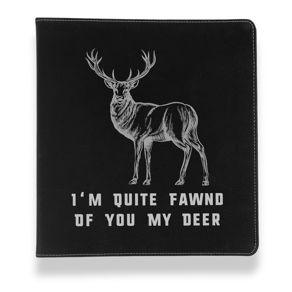 Custom Deer Leather Binder - 1" - Black (Personalized)