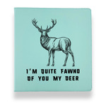 Deer Leather Binder - 1" - Teal (Personalized)