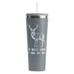 Deer RTIC Everyday Tumbler with Straw - 28oz - Grey - Double-Sided (Personalized)