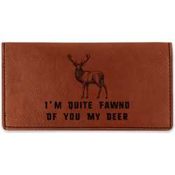 Deer Leatherette Checkbook Holder - Single Sided (Personalized)