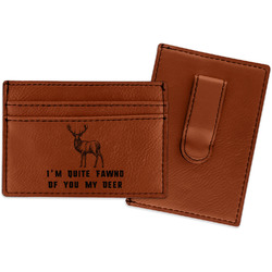 Deer Leatherette Wallet with Money Clip (Personalized)