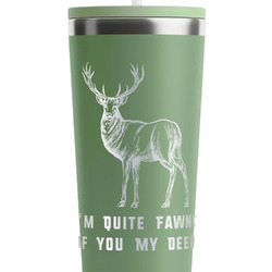 Deer RTIC Everyday Tumbler with Straw - 28oz - Light Green - Single-Sided (Personalized)