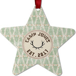 Deer Metal Star Ornament - Double Sided w/ Name or Text