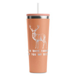 Deer RTIC Everyday Tumbler with Straw - 28oz - Peach - Single-Sided (Personalized)