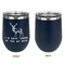 Deer Stainless Wine Tumblers - Navy - Single Sided - Approval