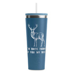 Deer RTIC Everyday Tumbler with Straw - 28oz - Steel Blue - Double-Sided (Personalized)