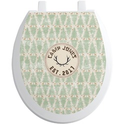 Deer Toilet Seat Decal - Round (Personalized)