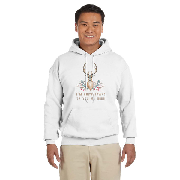 Custom Deer Hoodie - White - Large (Personalized)