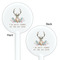 Deer White Plastic 5.5" Stir Stick - Double Sided - Round - Front & Back